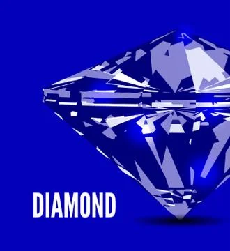 Diamond in front view. Vector illustration Stock Illustration