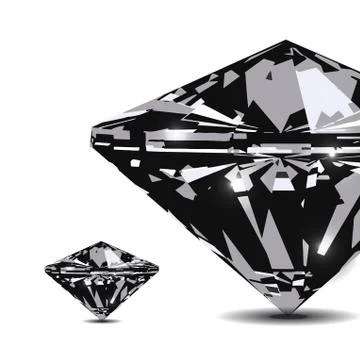 Diamond in front view. Vector illustration Stock Illustration