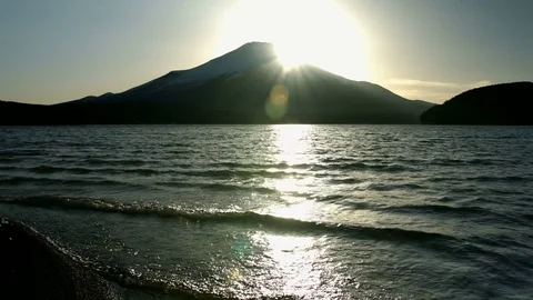 Diamond Fuji and beach Stock Footage 76429968
