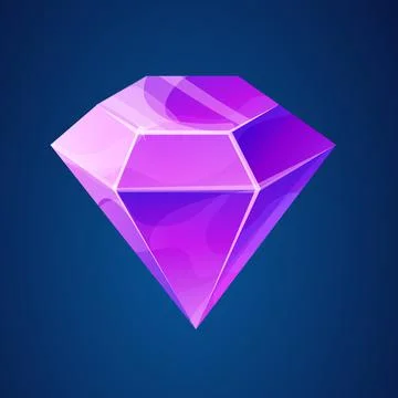 Diamond game gemstone shiny stone in cartoon style isolated on background Stock Illustration