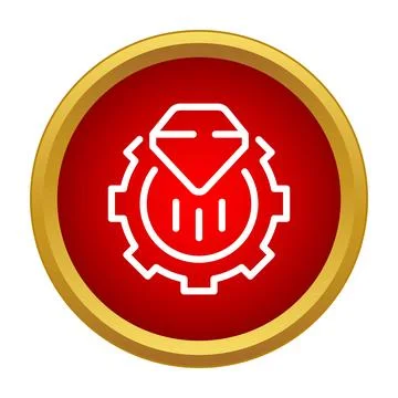 Diamond gear icon representing quality and precision engineering Stock Illustration