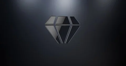 Diamond Gem Black 3d Icon Stock Footage 71157428