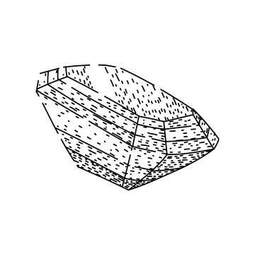 Diamond gem contour drawing with geometric facets Stock Illustration