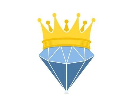 Diamond gem with crown Stock Illustration