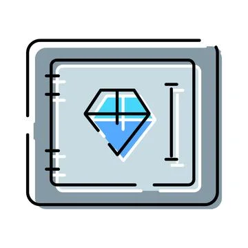 Diamond gem design plan engineering icon 스톡 일러스트