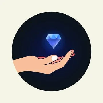 Diamond gem in hand icon vector illustration Stock Illustration