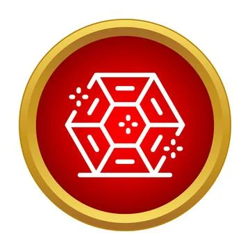 Diamond gem icon sparkling in red button 스톡 일러스트
