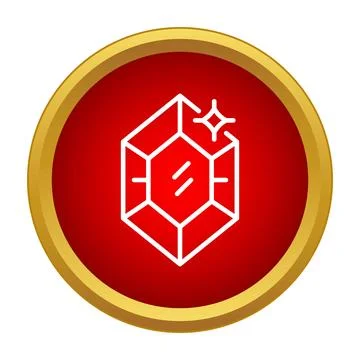 Diamond gem icon sparkling in red circle Illustrazione stock