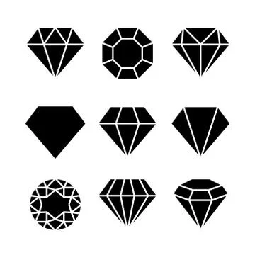 Diamond gem icon. Vector crystal value outline stone brilliant, luxury flat icon Stock Illustration