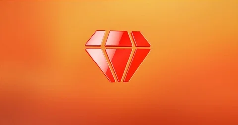 Diamond Gem Red 3d Icon Stock Footage 71157663