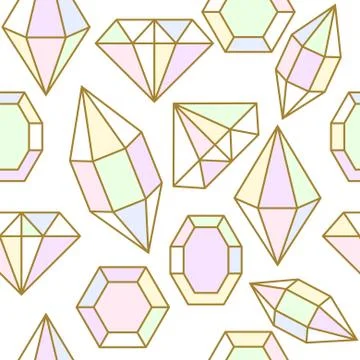 Diamond gem shape seamless pattern Stock Illustration