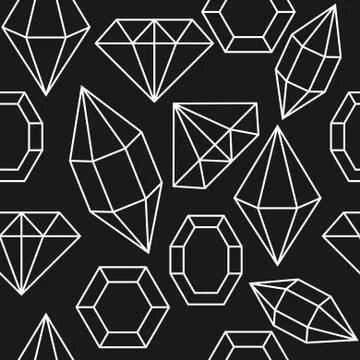 Diamond gem shape seamless pattern Stock Illustration
