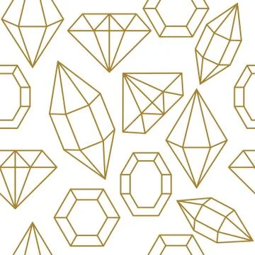 Diamond gem shape seamless pattern Stock Illustration