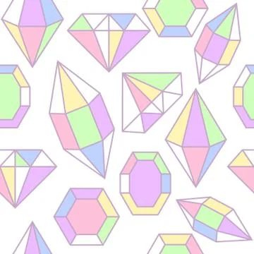 Diamond gem shape seamless pattern Stock Illustration