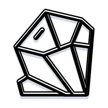 Diamond gem stone vector line art illustration Stock Illustration