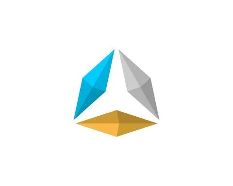 Diamond gems forming a triangle shape logo Stock Illustration