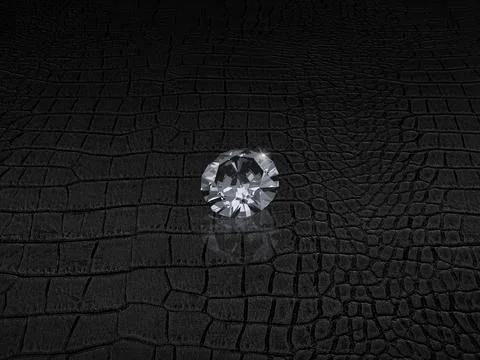 Diamond Gemstone on Black Background Illustrazione stock