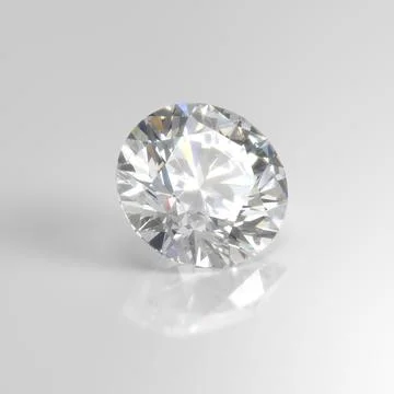 Diamond gemstone round 3D render Stock Photos