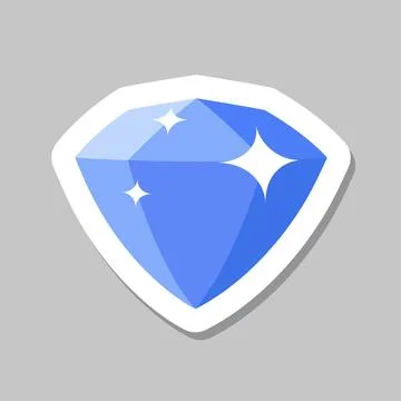 Diamond gemstone sticker icon in flat style. Jewelry gem vector illustratio.. Stock Illustration