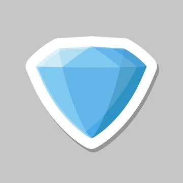 Diamond gemstone sticker icon in flat style. Jewelry gem vector illustratio.. Stock Illustration