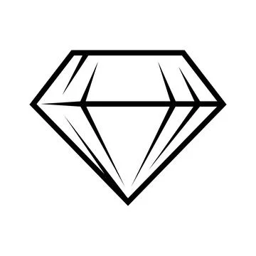 Diamond gemstone. Stylized illustration line icon. Image for jewelry shop. Illustrazione stock