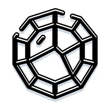 Diamond gemstone vector outline precious luxury jewel design Stock Illustration
