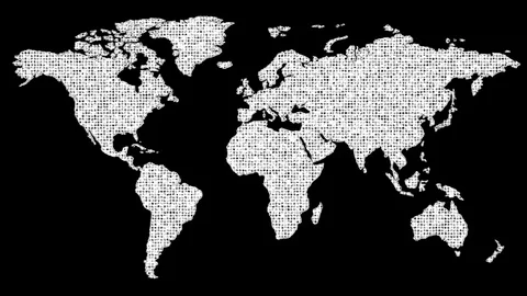 Diamond Glitter Map Loop Stock Footage 88817175