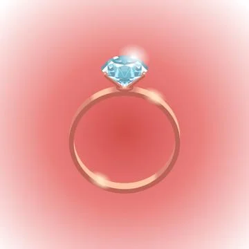 Diamond gold ring. Stock Illustration