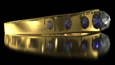 Diamond golden ring Stock Photos