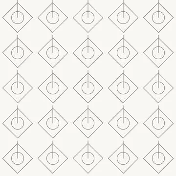 Diamond grid with circular drop shapes seamless pattern in minimal line design 스톡 일러스트