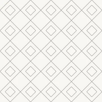 Diamond grid with inner square elements seamless pattern in minimal line design Stock Illustration