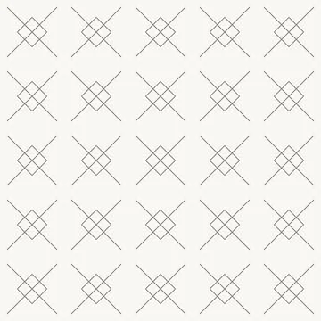 Diamond grid with star intersections seamless pattern in minimal line design 스톡 일러스트