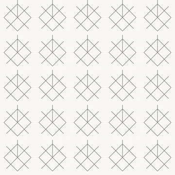 Diamond grid with vertical alignment seamless pattern in minimal line design Stock Illustration