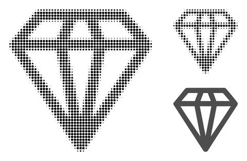 Diamond Halftone Dotted Icon 스톡 일러스트