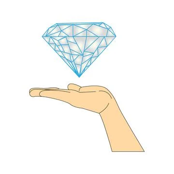 Diamond in the hand Stock Illustration