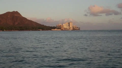 Diamond Head Crater At Sunset Video stock 132001681