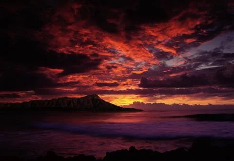 Diamond Head Dawn Stock Photos