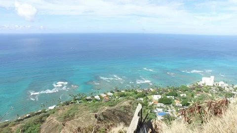 Diamond Head Ocean View Stock Footage 97425144