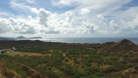 Diamond Head Overview Stock Footage 97424865