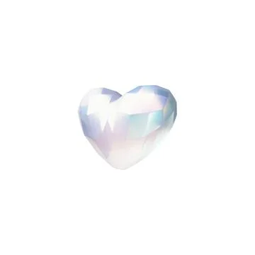 Diamond heart 3D vector icon, realistic gem stone shine and sparkle effect Stock Illustration