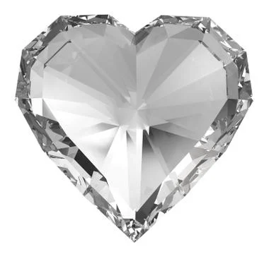 Diamond heart isolated with clipping path Stock Illustration