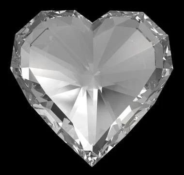 Diamond heart isolated with clipping path Stock Illustration