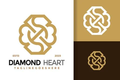 Diamond heart logo vector icon illustration Stock Illustration