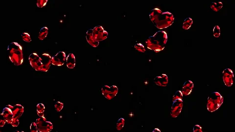 Diamond heart loop animation background Stock Footage 162297069