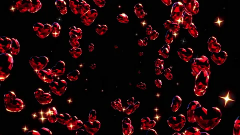 Diamond heart loop animation background Stock Footage 162297330