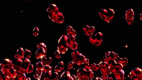 Diamond heart loop animation background Stock Footage 162298167