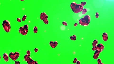 Diamond heart loop animation green screen background Stock Footage 162298814