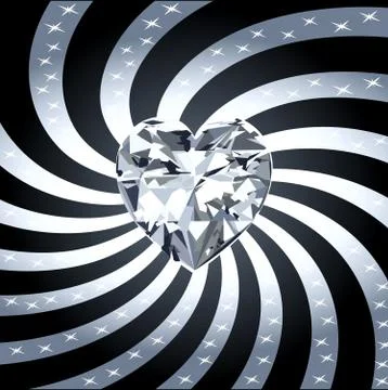 Diamond Heart Ray  Stock Illustration