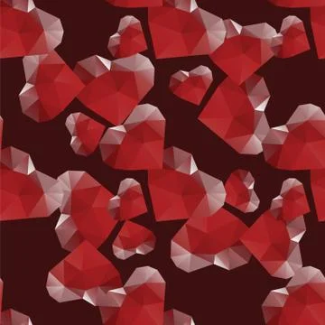 Diamond heart seamless pattern Stock Illustration