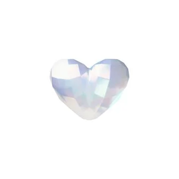 Diamond heart shape 3D vector icon, romantic gem stone pearl shine and sparkle Stock Illustration
